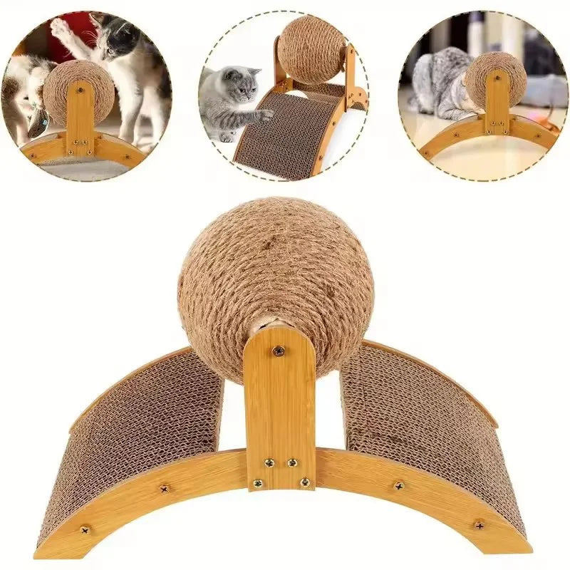 Natural Wooden Cat Scratcher — Designed for Healthy Claws & Daily Play