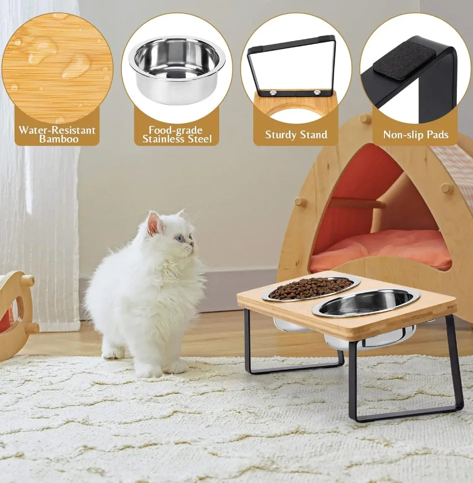 Elevated Cat Feeding Bowl — Comfortable Eating at a Natural Height