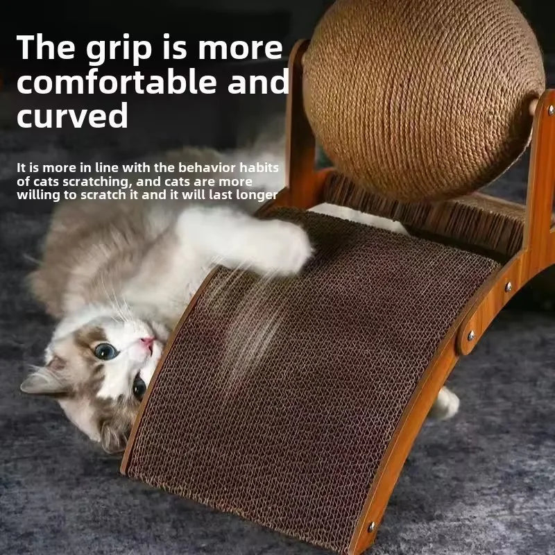Natural Wooden Cat Scratcher — Designed for Healthy Claws & Daily Play