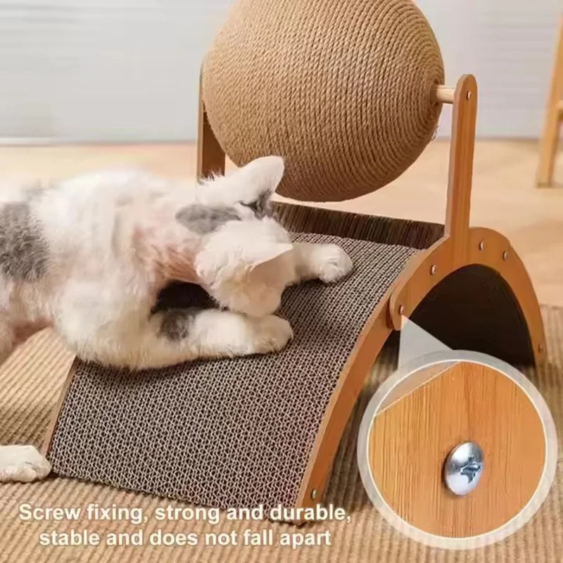 Natural Wooden Cat Scratcher — Designed for Healthy Claws & Daily Play