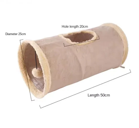 Cozy Cat Hideaway Tunnel — For Hiding, Sleeping, and Playful Exploration
