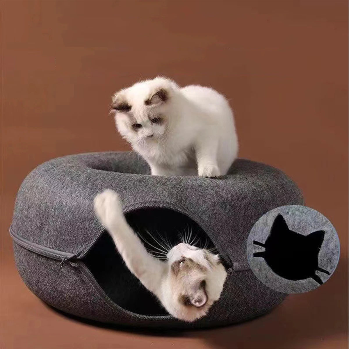 Soft Cat Hideaway Donut — A Safe, Enclosed Space for Deep Sleep