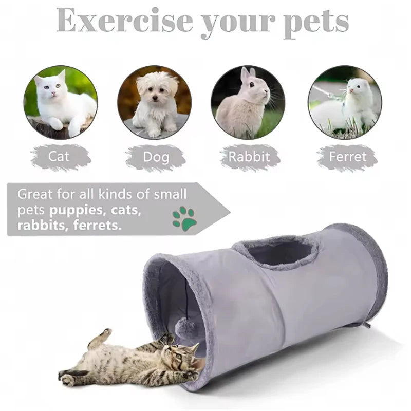Cozy Cat Hideaway Tunnel — For Hiding, Sleeping, and Playful Exploration