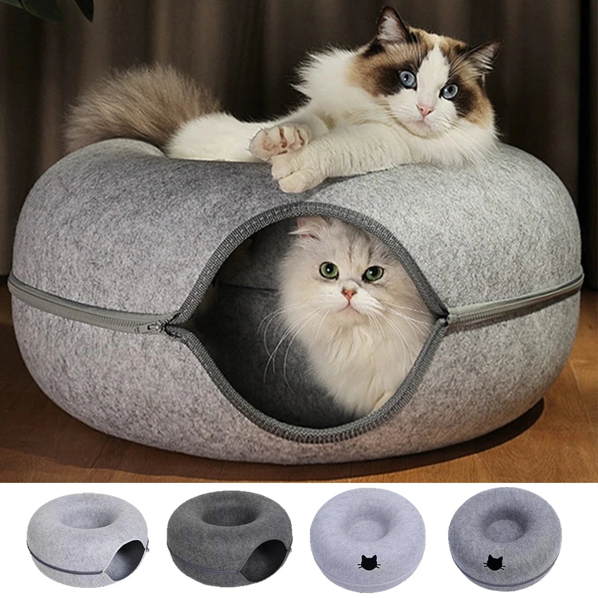 Soft Cat Hideaway Donut — A Safe, Enclosed Space for Deep Sleep