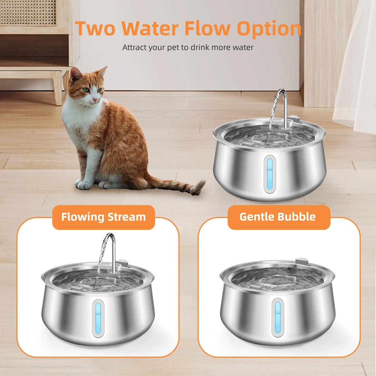 Quiet Flow Cat Water Fountain — Fresh Running Water for Daily Hydration