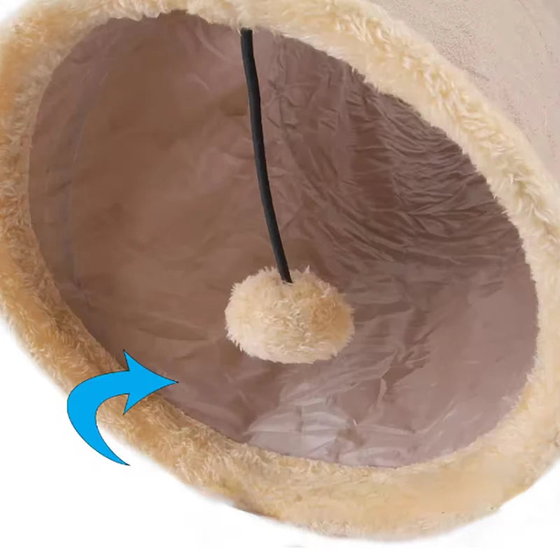 Cozy Cat Hideaway Tunnel — For Hiding, Sleeping, and Playful Exploration