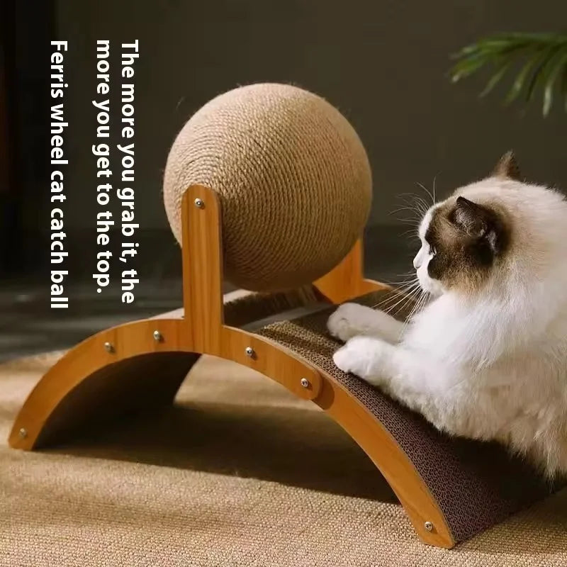 Natural Wooden Cat Scratcher — Designed for Healthy Claws & Daily Play