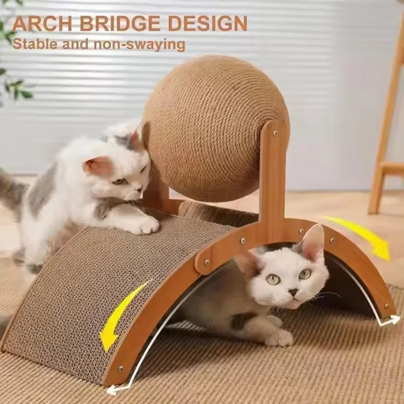 Natural Wooden Cat Scratcher — Designed for Healthy Claws & Daily Play