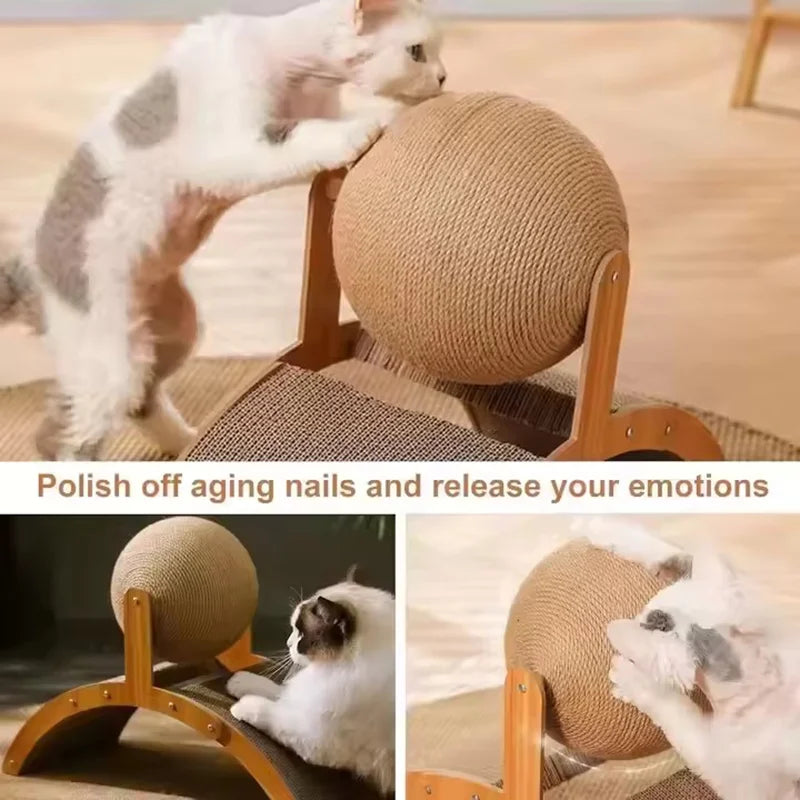 Natural Wooden Cat Scratcher — Designed for Healthy Claws & Daily Play